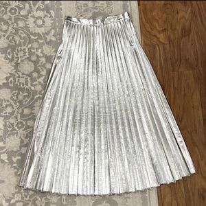 H&M Silver Pleated Skirt